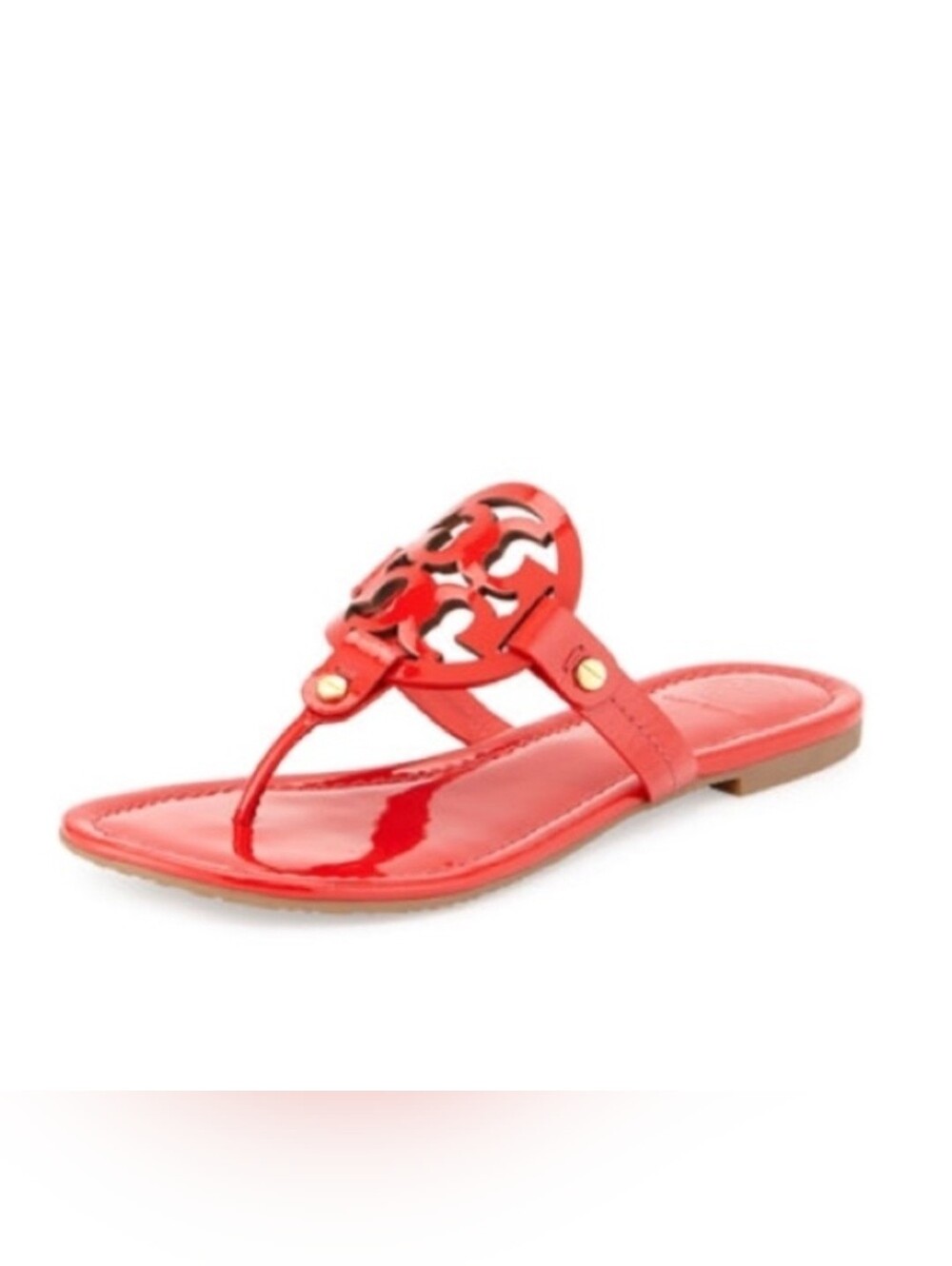 Tory Burch Miller Sandals Red Patent Size 6.5